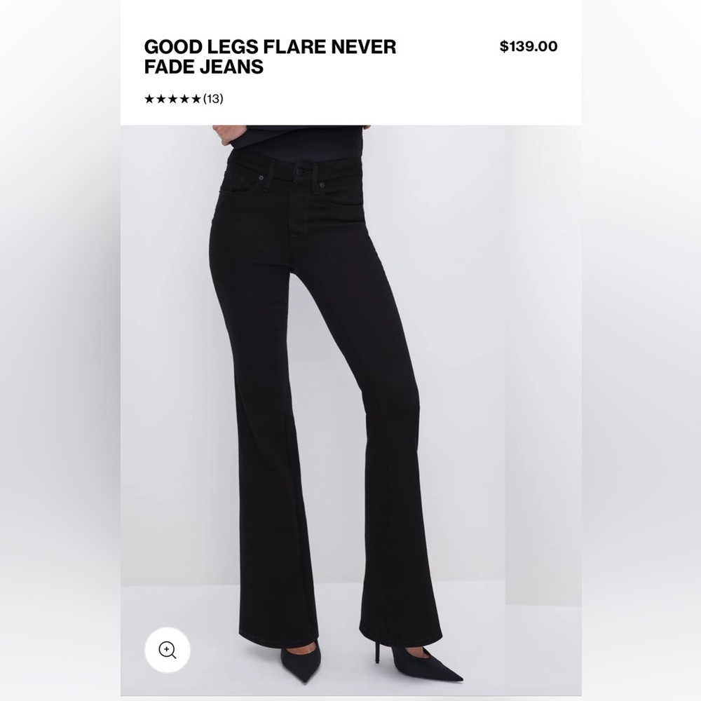 Good American Good Legs Flare Never Fade Jeans (Size 6)